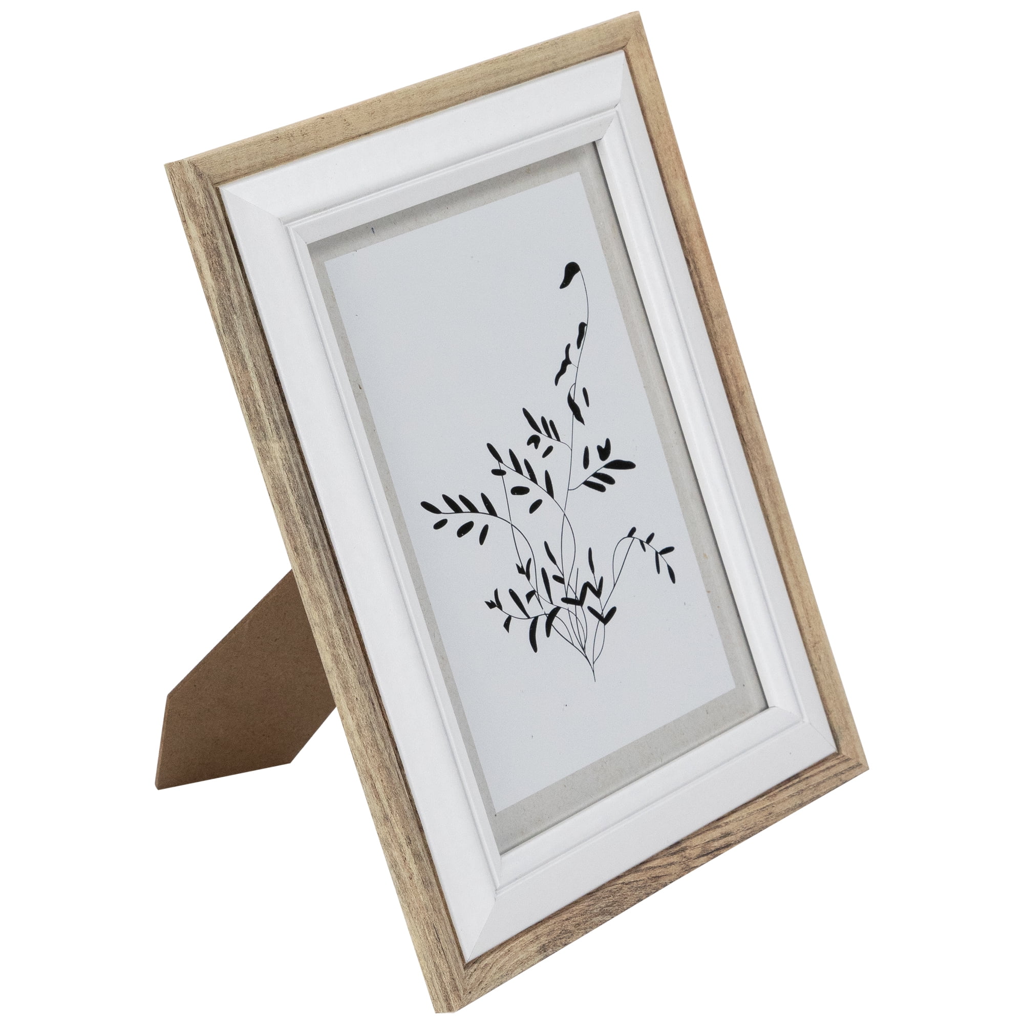 Northlight Wooden Picture Frames - for 5" x 7" Photos - Natural and White - Set of 4