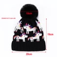 thumbnail image 2 of EUBUY Winter Children Warm Hat Stretch Knit Cute Beanie Hat with Plush Ball for Baby Full Moon Birthday Children Day Family Gathering for 0-3 Years Old Black, 2 of 10