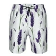 thumbnail image 4 of Kdxio Lavender Flowers Pattern Mens Casual Shorts - Drawstring Summer Beach Sports Shorts for Men, 4 of 9