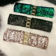 thumbnail image 4 of Kripyery Women Cummerbund Sequins Shiny Wide Good Elasticity Exquisite Buckle Rectangle Bright Color Dress Belt Fashion Accessory, 4 of 7