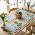 thumbnail image 5 of Sunflower Placemats for Dinning Table Set of 6, Blue Plaid Farmhouse You Are My Sunshine Burlap Kitchen Place Mats Waterproof Cloth Table Mats, Indoor Outdoor Placemats Easy Clean Dinner Decor, 5 of 8