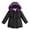 Black, variant on Winter Jackets for Kids Girls Fleece Coat with Pocket Hooded Casual Jacket Youth Zipper Windproof Outwear Girls Wall Mounted Coat for 3-14Y