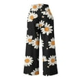 thumbnail image 5 of Women's Palazzo Pants Floral Printed Straight Wide Leg Slacks Elastic Waist Dressy Casual Pants with Pockets (M, Multicolor 11), 5 of 5