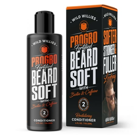 Wild Willies ProGro Fortified Beard Soft, Conditioner with Biotin & Caffeine, 4 oz