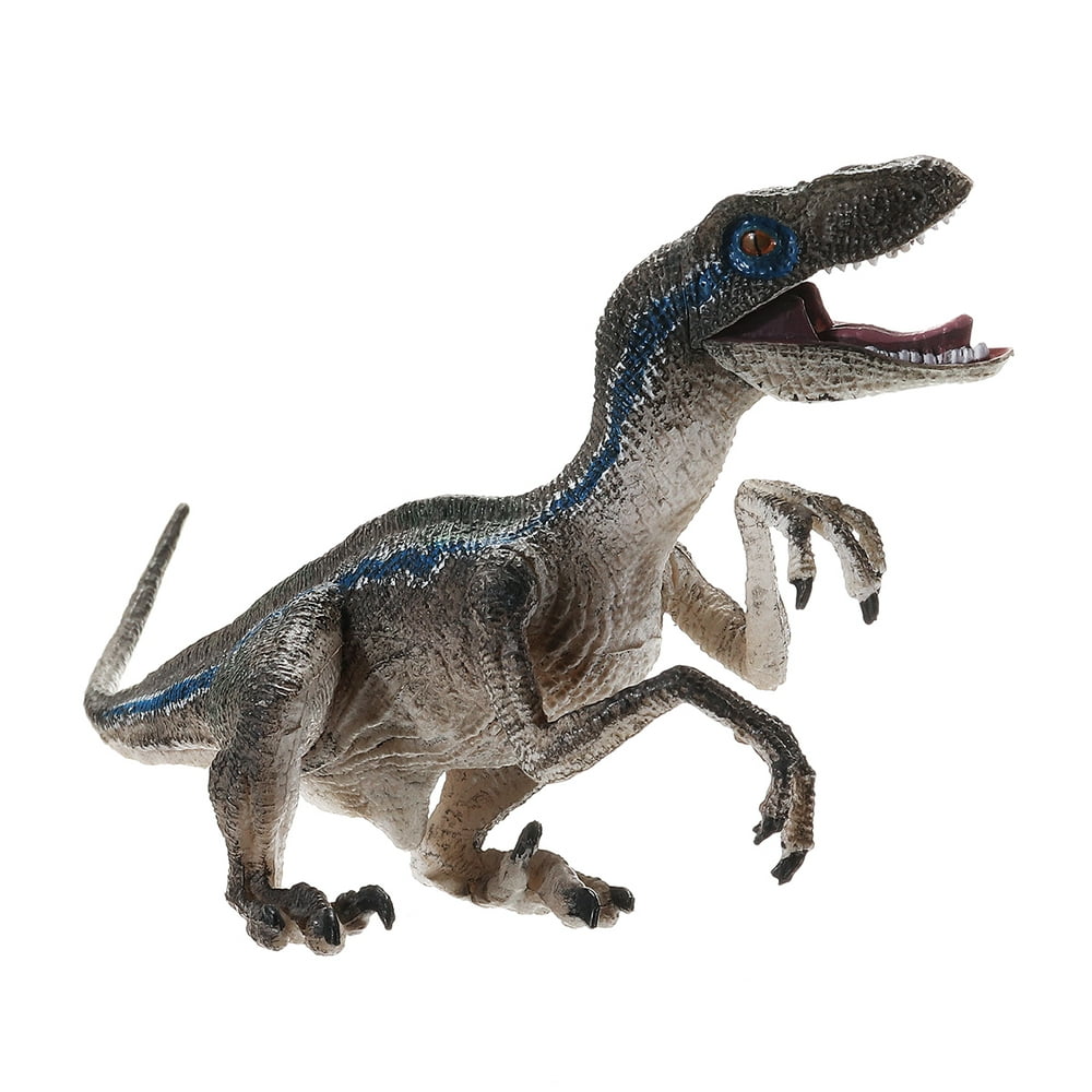 Dinosaur Model, Jurassic Blue Velociraptor Raptor Toy Gift Moveable Jaw ...