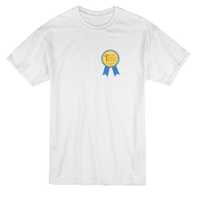 Best Burger Eater Award Ribbon Graphic T-shirt blanc pour homme
