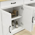 thumbnail image 3 of 47.95" Farmhouse Buffet Cabinet Storage Sideboard with 2 Drawers and 4 Doors for Dining Living Room Kitchen Cupboard-White, 3 of 7