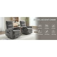 thumbnail image 2 of Recliners and Massage Chairs Heat Massage Manual Recliner Chair with Rocker and Swivel in Fabric for Living Room, GREY,Massage Recliners, 2 of 12