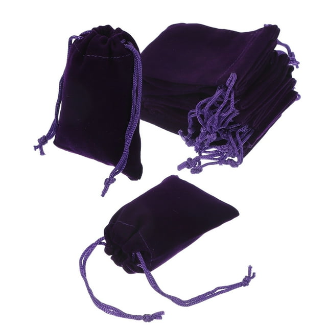 Uxcell 20 Pcs Bolsa de Terciopelo con Cierre de Cordón, 2.7 x 3.5 Pulgadas Bolsas de Regalo de Terciopelo para Favor de Boda, Empaque de Joyas, Organización y Almacenamiento, Morado