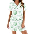 thumbnail image 2 of LIZUOJUN Satin Pajamas for Women Set Short Sleeve Shorts Sleepwear 2 Piece Lounge Set Breathable Pjs Loungewear Sleepwear - XL, 2 of 4