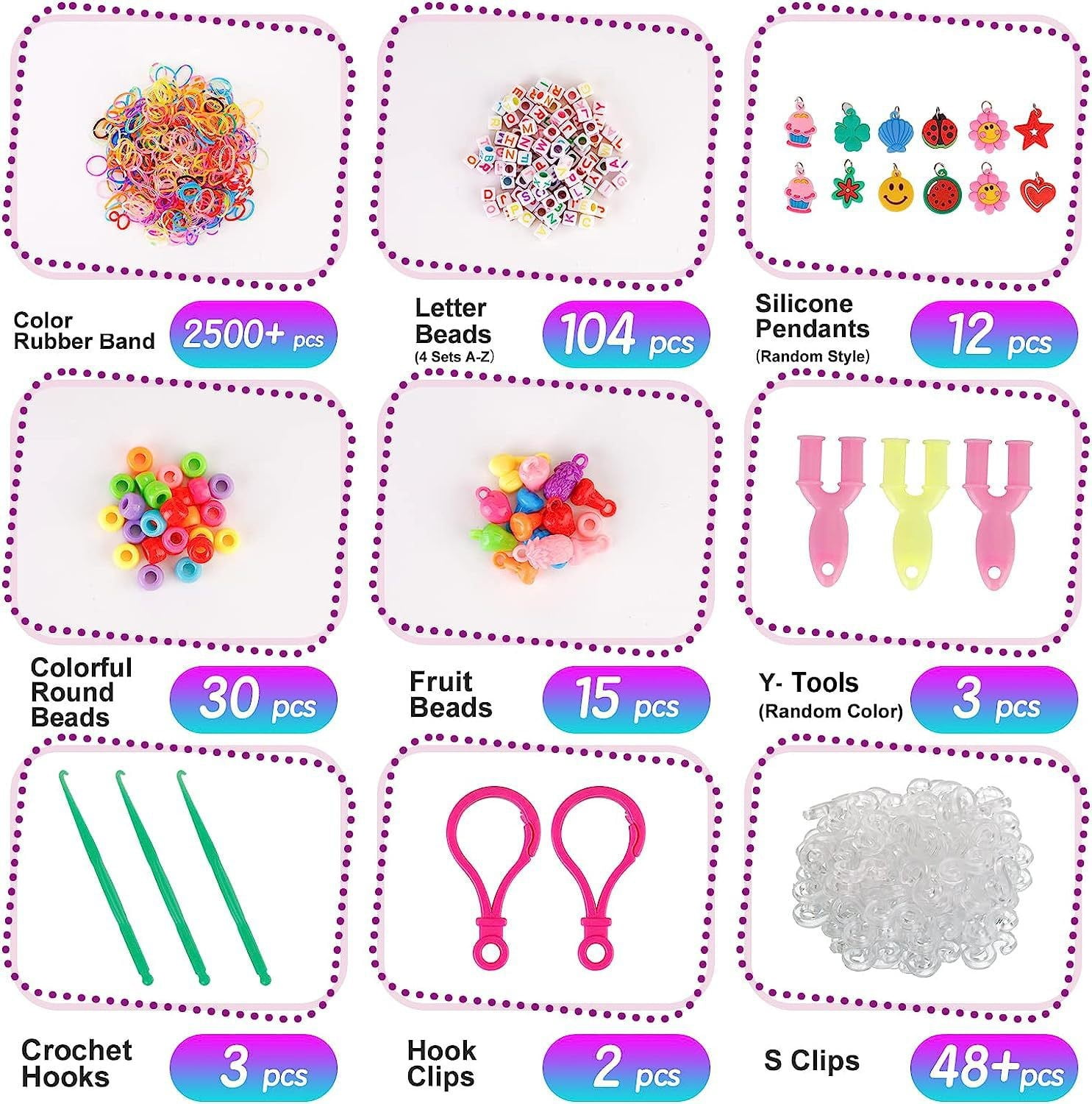 Black Friday Colorful Rubber Bands Making Kit - 2500+ Rubber Band