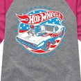 thumbnail image 3 of Hot Wheels - Red, White and Blue Muscle Car - Toddler And Youth Girls Raglan Graphic T-Shirt, 3 of 5