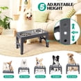 thumbnail image 5 of Elevated Dog Bowls - 5 Adjustable Heights Stand, 2 Stainless Steel Bowls & 1 Slow Feeder, for Small to Large Dogs, Gray, 5 of 7