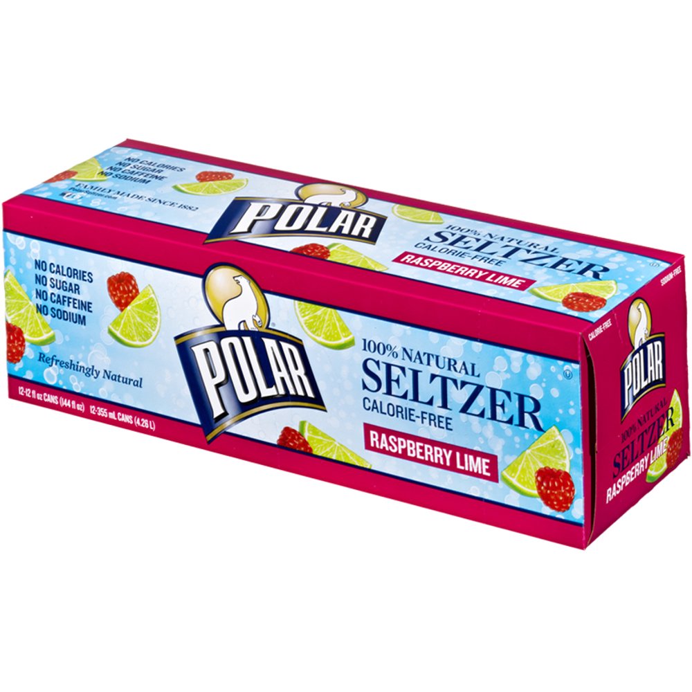 Polar Seltzer Water, Raspberry Lime, 12 pack, 12 fl oz cans Walmart