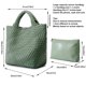 thumbnail image 3 of Bolso tejido para mujer, bolso de mano de cuero vegano, bolso grande de viaje de playa de verano y bolso de hombro retro hecho a mano, 3 of 5