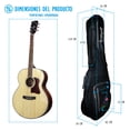 thumbnail image 5 of PAQUETE Estuche para Texana o Jumbo Funda para guitarra Gig bag, guitar case para trasporte y protección, color negro bordes grises + Tahali strap correa guitarra Kidam  NUEVA YORK, 5 of 5