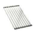 thumbnail image 4 of Escurridor de platos,Organizador de escurridor para fregadero de cocina,Escurridor de platos plegable de acero inoxidable,Escurridor de platos para 60cmx32.5cm, 4 of 8
