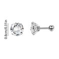 thumbnail image 4 of 1 Pair Stud Earrings for Women Cubic Zirconia Stainless Steel Hypoallergenic Medium Stud Earrings Non Tarnish Gift Jewelry by PALIFEUR, 4 of 7