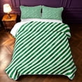 thumbnail image 2 of Manfei Vintage Striped Candy Twin Quilt Set,Farmhouse Christmas Twin Coverlet Set,Green White,2 Pieces,1 Bedspread and 1 Pillowcase, 2 of 7