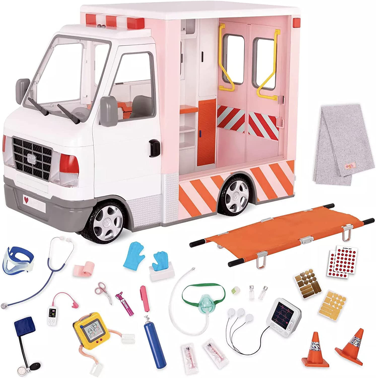 Teasing embargo Enumerate Our Generation Rescue Ambulance Playset with Electronics for 18" Dolls -  Walmart.com