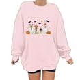 thumbnail image 2 of Deals,GA WEIHUA Women Halloween Pumpkin Shirts Funny Dog Ghost Graphic Sweatshirt Cute Spooky Season Party Fake Two Piece Sweater Fall Pullover Top 2024 Trendy,Pink,XXL, 2 of 5