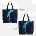 thumbnail image 2 of Pofeuu Blue Marble And Gold Print Tote Bag for Women,Hobo HandBags with Zipper,Large Capacity Casual Shoulder Handbags with Inner Pockets, 2 of 7