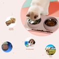 thumbnail image 4 of Comedero para gatos, comederos para mascotas, comedero doble para gatos y perros, comedero para perros, comedero antideslizante de acero inoxidable para gatos (rosa), 4 of 5