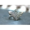 thumbnail image 2 of SSD_Deaths Head Moth Ring Sterling Silver Insect Ring Statement Ring Moth Ring, 2 of 10