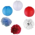 thumbnail image 1 of Set de Pañuelos de Papel de Tejido Flores Linternas de Papel Coloridas Decoración de 5 Azul blanco rojo, 1 of 9