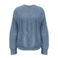 thumbnail image 5 of NMMUED Sweaters for Women Pullover Sweaters for Women Knit Sweater for Women Cable Knit Sweater Women, Blue M, 5 of 8