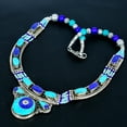 thumbnail image 3 of Lapis Lazuli Turquoise Handmade 925 Sterling Silver Nepali Necklace 18" VJ 6863, 3 of 5