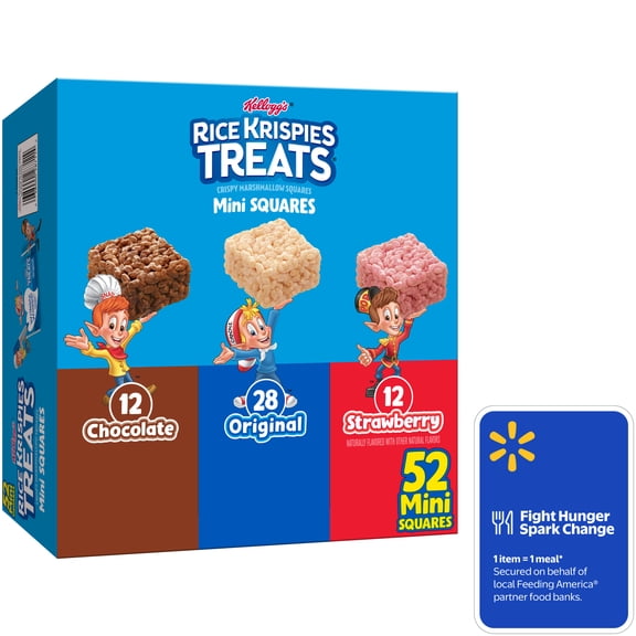 Rice Krispies Treats Variety Pack Chewy Mini Crispy Marshmallow Squares, Ready-to-Eat, Kids Snacks, 20.1 oz, 52 Count
