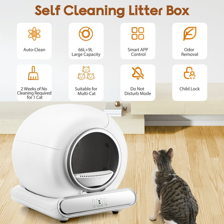ODYAAZ Self Cleaning Cat Litter Box, Automatic Sensor Hygiene