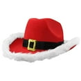 thumbnail image 6 of Fashion Christmas Cowboy Hats LED Santa Hat Western Cowgirl Cap Women Girl Cosplay New Year Party Decoration, 6 of 8
