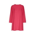 thumbnail image 5 of Elvqul Womens Dresses Loose Slim Fit Dress Red Long Sleeve Winter Crew Neck Solid Color Midi Dresses for Women, 5 of 7