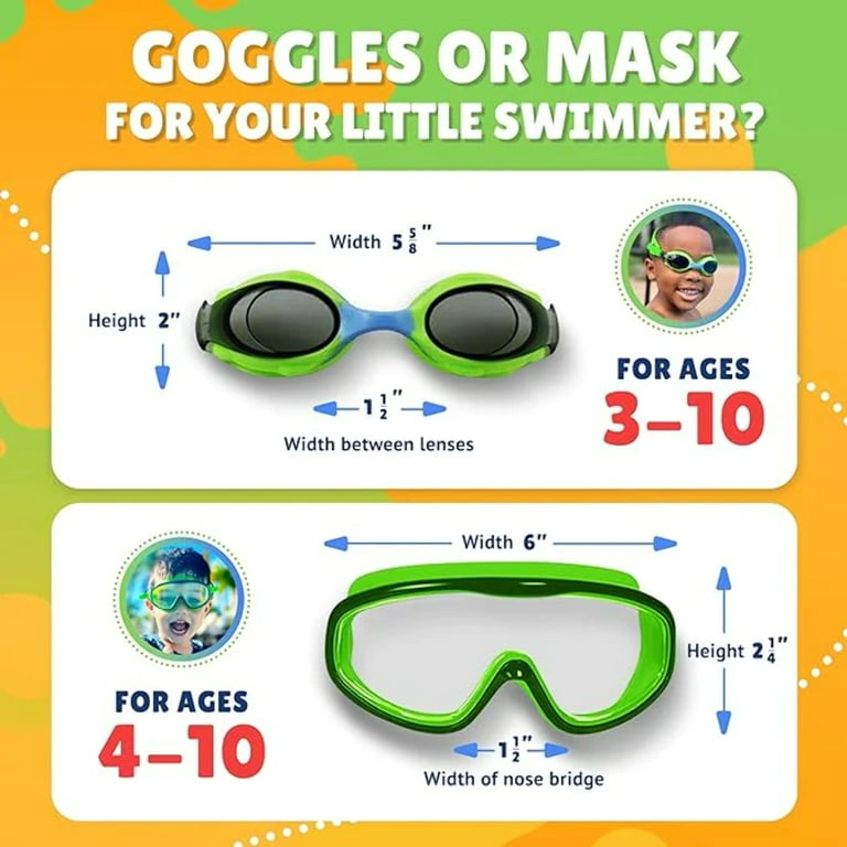 Frogglez Kids Swim Goggles with Pain-Free Strap