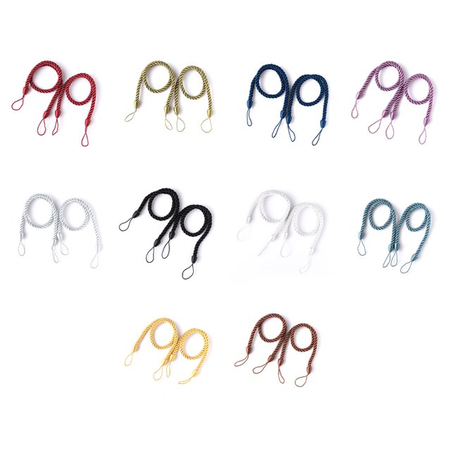 stanreset 1/2/3/5 2 Pièces Maison Hôtel Polyester Rideau Retenue Salon Drapé Cravate Draperies Décoratif Support Ondulé Corde Café 5PCS
