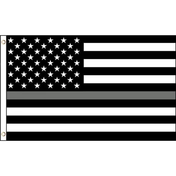 USA Thin Gray Line Waterproof Polyester Flag