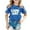 Blue, variant on Toddler Girls Tops Glitter Graphic Print Short Sleeve Casual Tee Top Size 4-5T ,Blue