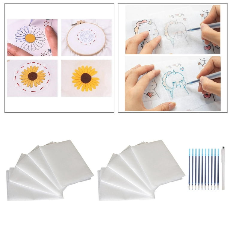 5 Pcs -Side Repeatedly Use Water Soluble Tracing Paper Sewing Tracing Paper  Sheets Temporary Marking Sewing Fabric Crafts