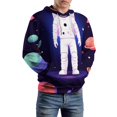 thumbnail image 5 of Astronaut in Cosmic Planets Men's Women Vintage 3D Hooded Sweatshirt - All-Season Loose Fit Streetwear, 5 of 6