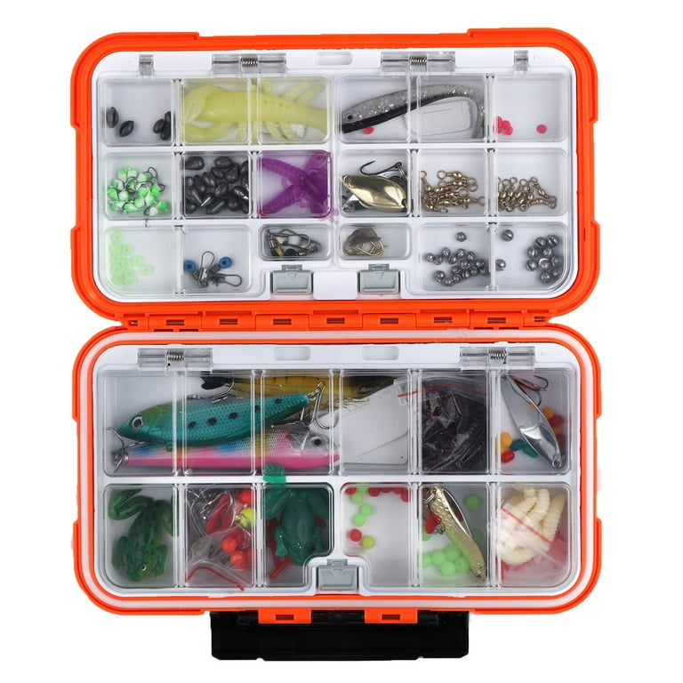 Goture Small Tackle Box, Waterproof Fishing Lure Boxes, Storage Case Bait  Plastic Accessories Containers Orange SMALL 7.8'' X 4.2'' X 1.8