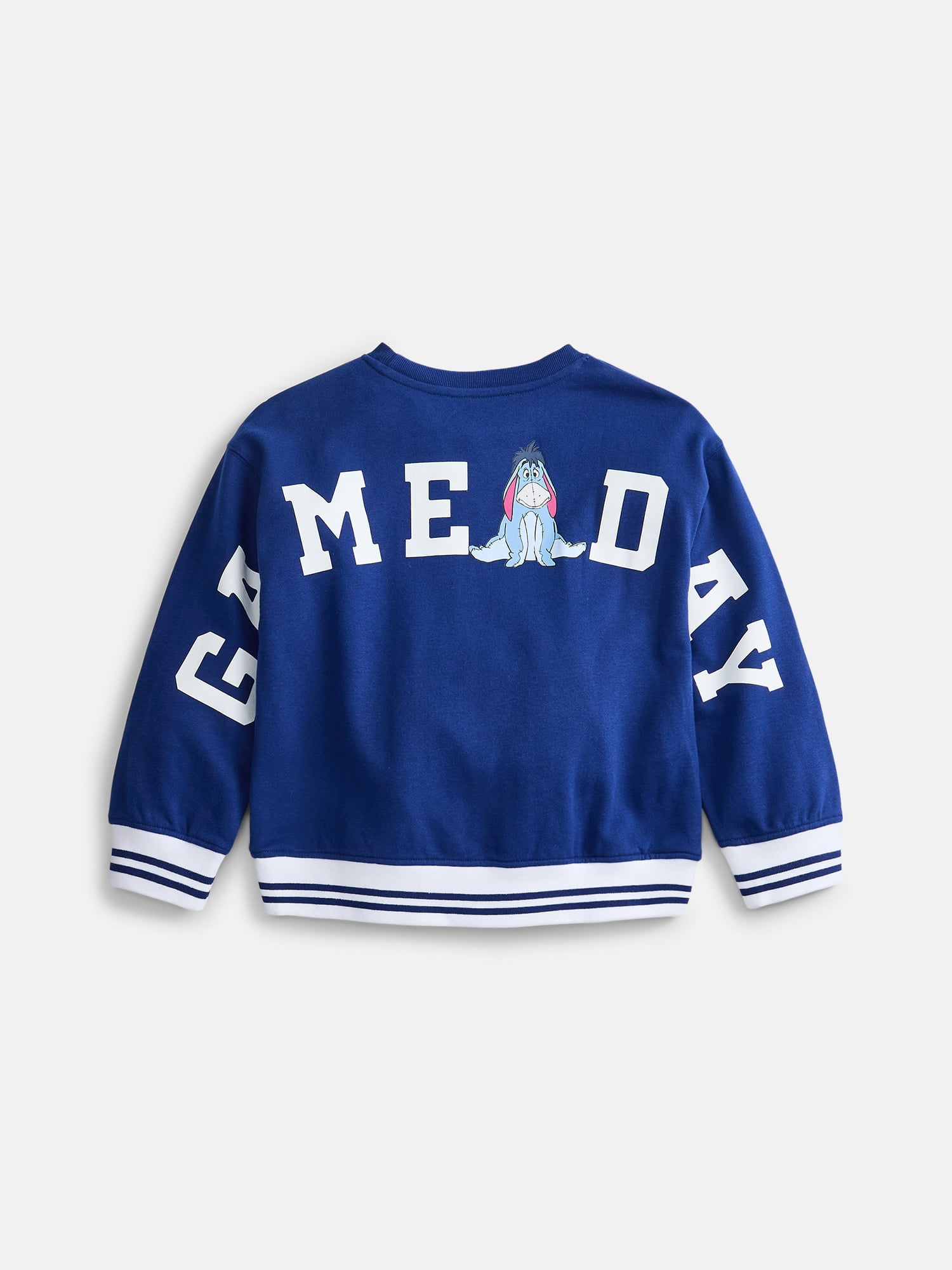 Winnie the Pooh Eeyore Girls’ Front Back Graphic Sweatshirt with Long Sleeves, Sizes 4-16