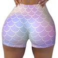 thumbnail image 2 of Picia Fish Scale1 Printed Workout Shorts for Women Seamless Scrunch Butt Lifting High Waisted Yoga Gym Booty Running Moisture-wicking Short Pants-Small, 2 of 9