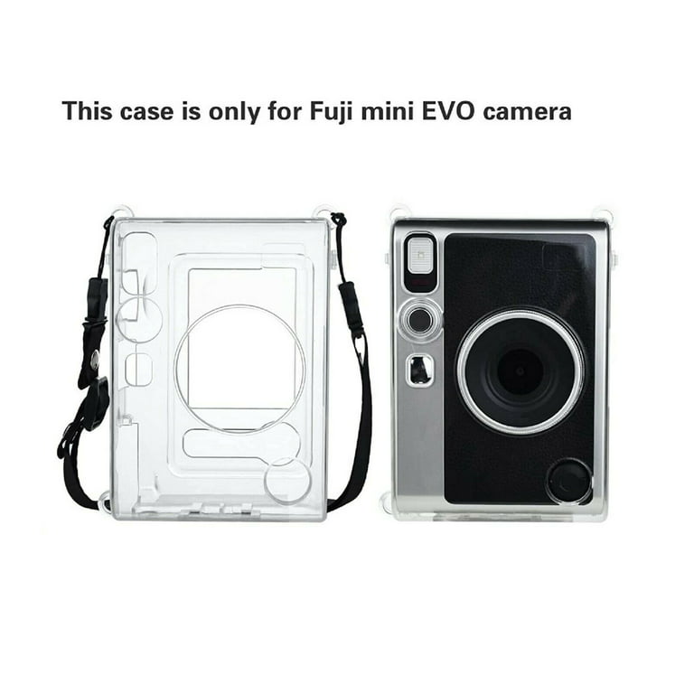 Epicgadget Fujifilm Instax Mini Evo Case - Crystal Hard PVC Protective  Cover with Shoulder Strap Portable Carrying Case for Fujifilm instax mini  Evo Instant Camera (Transparent) 