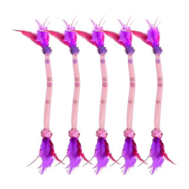 VONKY 5x Feathers Teasing For Natural Instinct Feathers Bird Catnip Scent Feathers 5x Featuring Teasing And Stretchable type+1