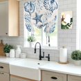 thumbnail image 4 of Blue Starfish Coastal Tie Up Curtains for Kitchen Windows,Adjustable Rod Pocket Valance 63 Inch Long, Nautical Summer Beach Shell Coral Window Treatment Balloon Roman Blind Shade, 52" x 63", 4 of 9
