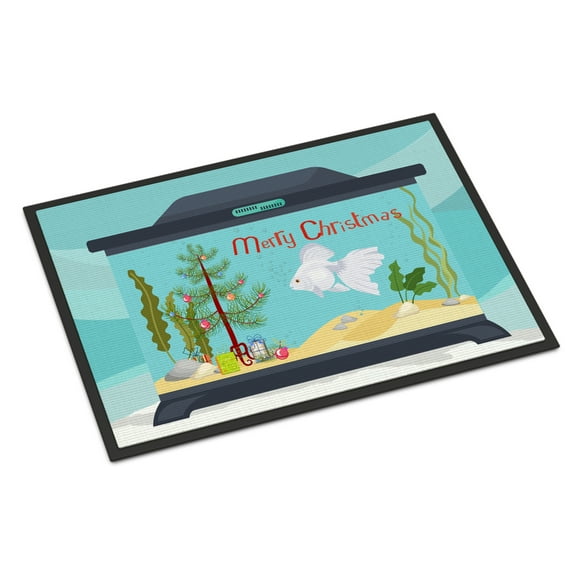 Carolines Treasures CK4516MAT Ryukin Goldfish Merry Christmas Door Mat Indoor Rug or Outdoor Welcome Mat 18x27 Doormat