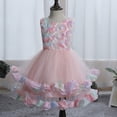 thumbnail image 4 of Gunia Little Girls Formal Dress Party With 3D Floral Appliques Tutu Gown Kids Wedding Pink Dress For Girls 2-10 Years, 4 of 9