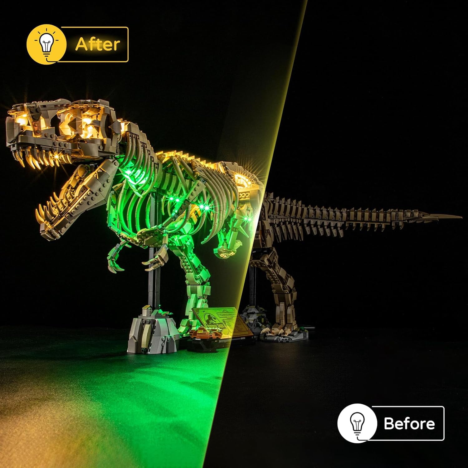 LED Light for 76968 Jurassic World Dinosaur Fossils: Tyrannosaurus rex Building Blocks Model (Building Set NOT Included)